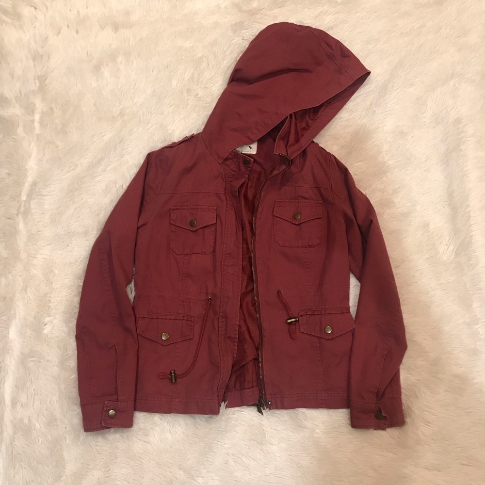 LA hearts maroon jacket